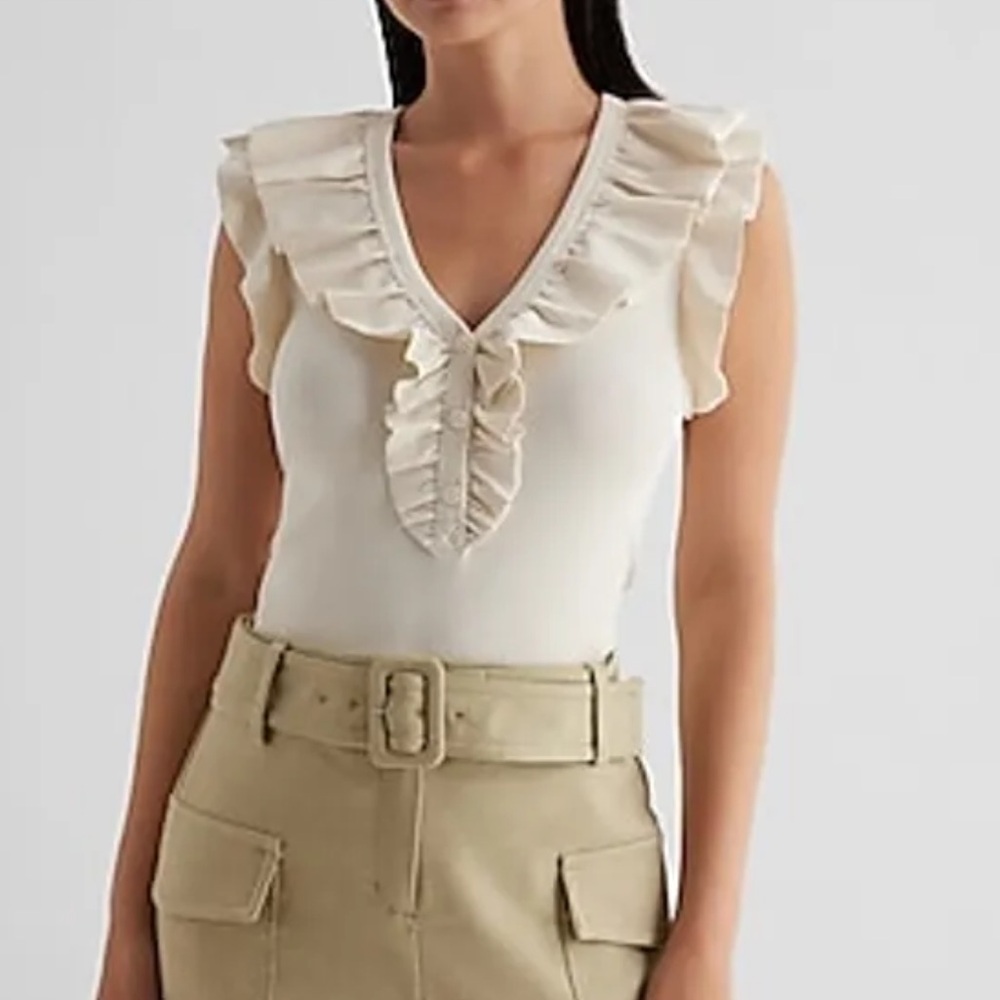 Express fitted ruffle Henley